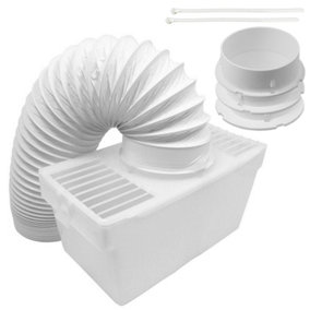 SPARES2GO Universal Condenser Vent Box & Hose Kit for all Vented Tumble Dryers (4" / 102mm)