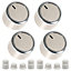 SPARES2GO Universal Control Knobs for All Makes and Models of Oven Cooker & Hob (Pack of 4, Light Gold / Silver,Chrome)