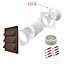 SPARES2GO Universal Cooker Hood External Vent Kit 4" 5" 6" 100mm 125mm 150mm Exterior Wall Duct Set (Brown)