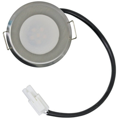 SPARES2GO UNIVERSAL Cooker Hood LED Light Vent Extractor Lamp Round Silver 54.5mm 1.6W AC