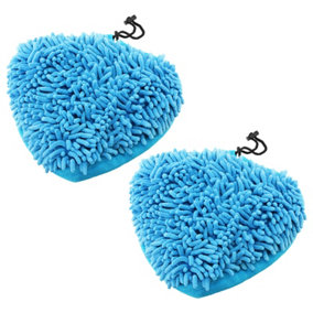 SPARES2GO Universal Coral Microfibre Cloth Cover Pads for Steam Cleaner Mop (Pack of 2)