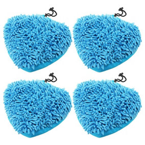 SPARES2GO Universal Coral Microfibre Cloth Cover Pads for Steam Cleaner Mop (Pack of 4)