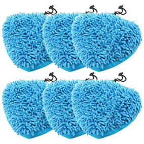 SPARES2GO Universal Coral Microfibre Cloth Cover Pads for Steam Cleaner Mop (Pack of 6)
