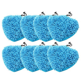SPARES2GO Universal Coral Microfibre Cloth Cover Pads for Steam Cleaner Mop (Pack of 8)