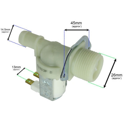 CPUK Straight Universal Water Inlet Solenoid Valve – 230V, 3/4" BSP, Dual 14mm Outlets, SV08