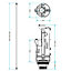 SPARES2GO Universal Dual Flush Toilet Valve 1.5" 2" WC Cistern Push Button Kit (300mm Cable)
