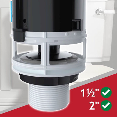 Universal Doppelspülventil Für WC - 1,5/2 Zoll, Mit Druckknopf, 570mm Kabel