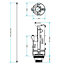 SPARES2GO Universal Dual Flush Toilet Valve 1.5" 2" WC Cistern Push Button Kit (570mm Cable)