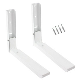 SPARES2GO Universal Extendable Wall Mounting Brackets for Microwave (White)