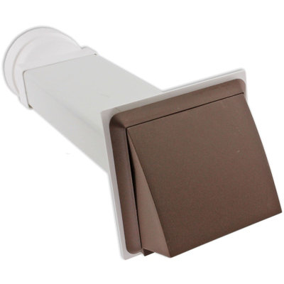 SPARES2GO Universal External Wall Vent Cover Kit for Vented Cooker Hood Tumble Dryer (Brown)