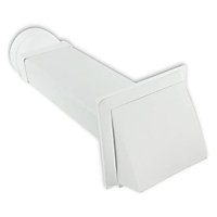 SPARES2GO Universal External Wall Vent Cover Kit for Vented Cooker Hood Tumble Dryer (White)