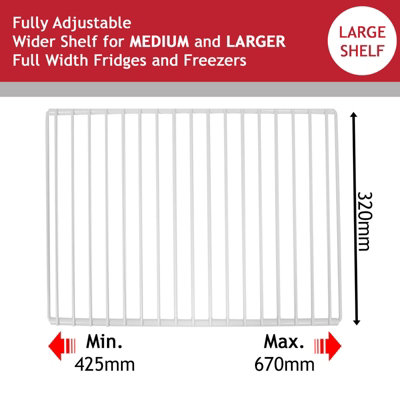 SPARES2GO Universal Fridge Freezer Shelf Adjustable White Plastic ...