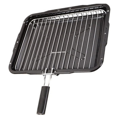 Qualtex Universal Oven Grill Pan Rack Tray & Handle Compatible With Belling  Stoves World Cookers 386Mm X 300Mm