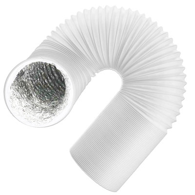 SPARES2GO Universal HVAC Vent Hose PVC Aluminium Foil Insulated Duct Exhaust Outlet Pipe (6" x 2.5m)