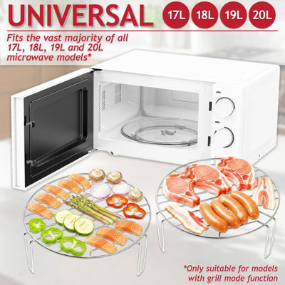 SPARES2GO Universal Microwave Grill Wire Rack Stainless Steel Turntable ...