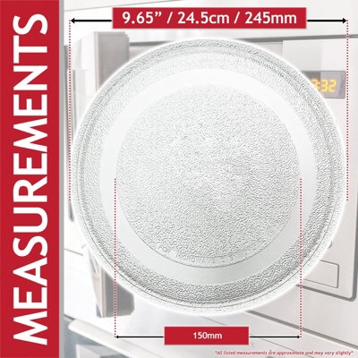 thumbnail image 2 of Universal 245mm Microwave Glass Turntable Plate – Flat Profile, Replacement Part 2 of 4