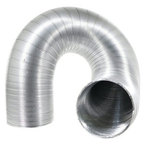 SPARES2GO Universal Semi Rigid Aluminium Hose Duct Flexible Exhaust Pipe (4" / 102mm x 1.5m)
