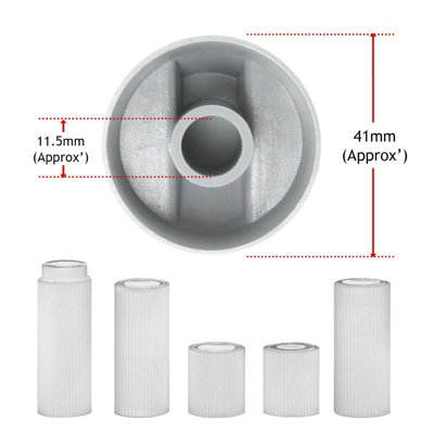 SPARES2GO Universal Silver Control Knobs for All Makes and Models of Oven Cooker & Hob (Pack of 4)