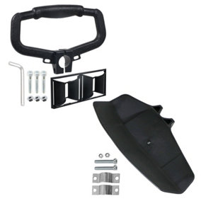 SPARES2GO Universal Strimmer Grip Handle + Blade Guard Brushcutter Trimmer Pole Shaft Kit (24mm, 26mm, 28mm)