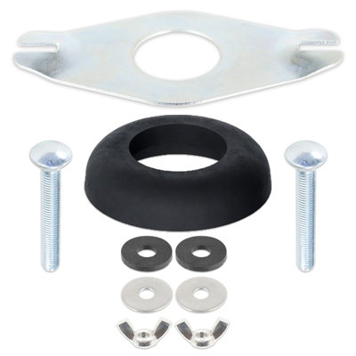 SPARES2GO Universal Toilet Cistern Close Coupling Fixing Kit Recessed Metal Plate Tank Pan Bowl Connector Set (1 1/2")