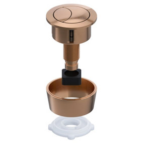 SPARES2GO Universal Toilet Cistern Dual Flush Push Button Kit for 20mm 40mm 50mm 60mm Lid Hole (Brushed Copper)