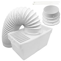 SPARES2GO Universal Tumble Dryer Condenser Vent Box & Hose Kit (1.25m)