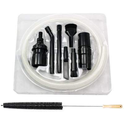 SPARES2GO Universal Tumble Dryer Lint Removal Kit Vacuum Hose Dusting Brush Cleaning Attachments Set