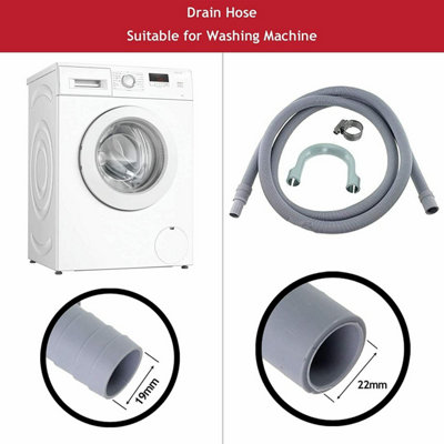 SPARES2GO Universal Washing Machine / Dishwasher Waste Kit Drain Hose Extension Pipe (2.5M)