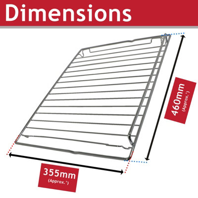 SPARES2GO Universal Wire Rack Shelf for Oven Cooker Grill (460mm x 355mm)