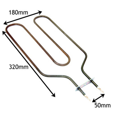 SPARES2GO Upper Heater Grill Element compatible with Rangemaster 110 90 55 Classic Toledo Pro Oven / Cooker (1150W, Pack of 2)