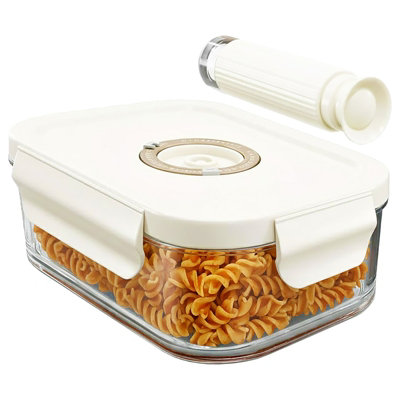 SPARES2GO Vacuum Food Storage Glass Container with Securing Clips