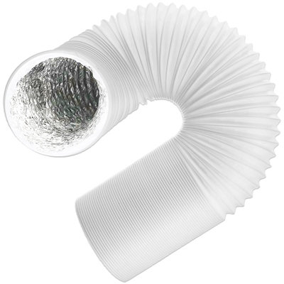 SPARES2GO Vent Hose for Logik Air Con PVC Aluminium Foil Insulated Portable Air Conditioner Duct Outlet Pipe (5" x 2.5m)