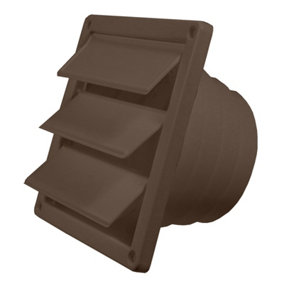 SPARES2GO Vent Hose Wall Outlet 4" 4.5" 5" Air Con Tumble Dryer Cooker Hood Step Adaptor Brown