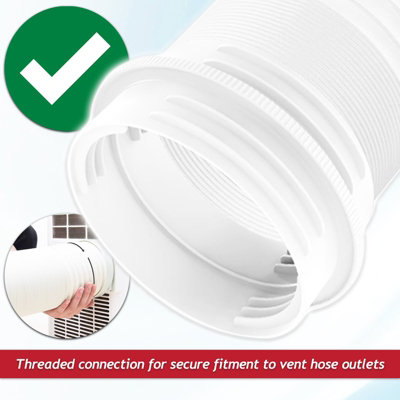 SPARES2GO Vent Outlet Hose Connector Coupler Threaded Air Con Cooker ...