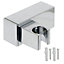 SPARES2GO Wall Clamp compatible with Aqualisa Shower Head Adjustable Square Angled Chrome Bracket Handset Holder