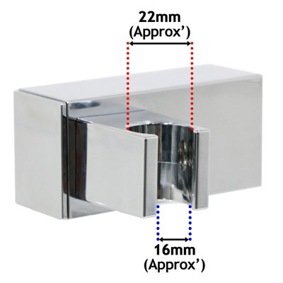 SPARES2GO Wall Clamp compatible with Mira Shower Head Adjustable Square Angled Chrome Bracket Handset Holder