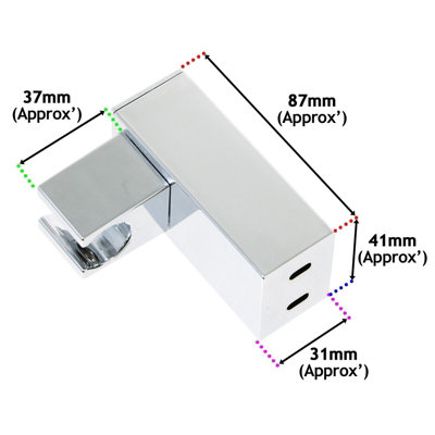 SPARES2GO Wall Clamp compatible with Triton Shower Head Adjustable Square Angled Chrome Bracket Handset Holder