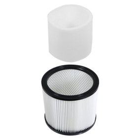 SPARES2GO Wet & Dry Cartridge Filter + Foam Sleeve compatible with Shop-Vac Vacuum Cleaners (Replaces 90304 Series)