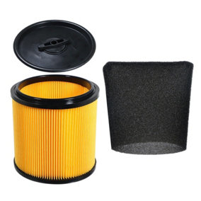 SPARES2GO Wet & Dry Cartridge Filter Kit compatible with Sealey PC200 PC200CFL PC300 Vacuum Cleaner