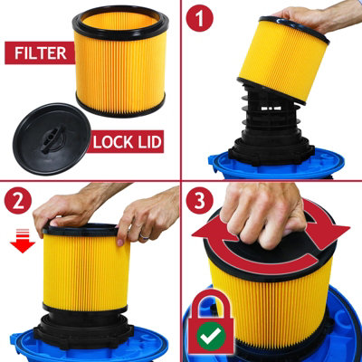 MisterVac Filtro Di Ricambio Per Aspirapolvere Parkside PNTS 1300 D3 – Cartuccia Alta Qualità