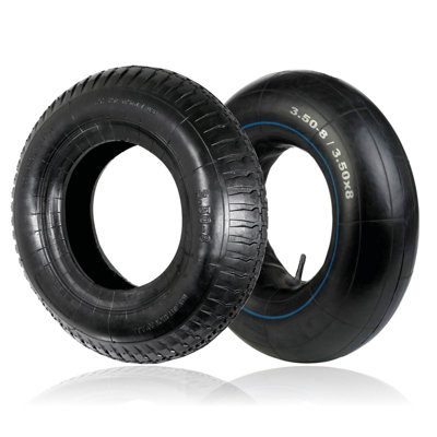 Spares2go wheelbarrow wheel inner tube and barrow tyre 3 50 8 rubber