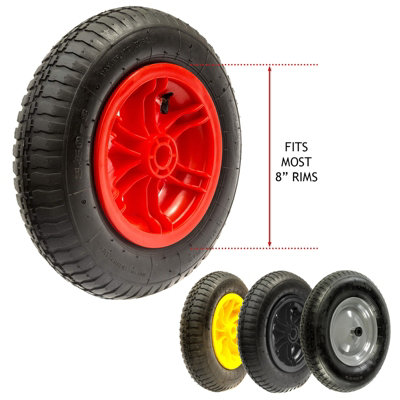 Spares2go wheelbarrow wheel inner tube and barrow tyre 3 50 8 rubber