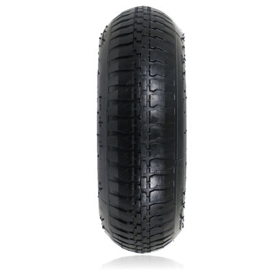 SPARES2GO Wheelbarrow Wheel Tyre (4.00-8 4.80-8, 35PSi) 9inch + Inner Tube x 2
