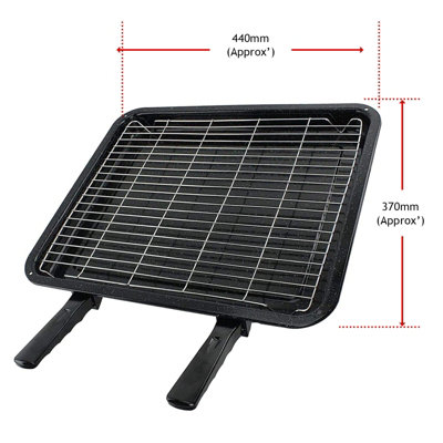 SPARES2GO Extra Large Grill Pan, Rack & Dual Detachable Handles