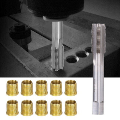 Spark Plug Thread Repair Kit for Gasoline Engines:M14x1.25 Inserts&M16x1.25 Tap