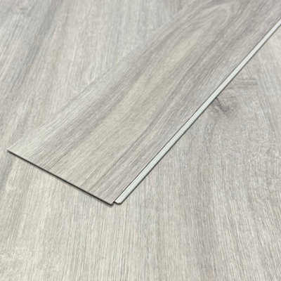SPC Click Flooring Composite Plank Flooring - Underlay Installed - Chateau Mid Grey Herringbone Style - 2.22m2 Pack