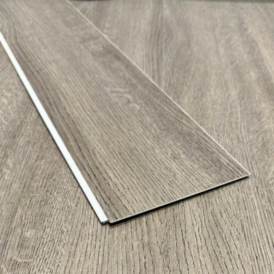 SPC Click Flooring Composite Plank Flooring - Underlay Installed - Dark Empire Grey Herringbone Style 2.22m2 Pack