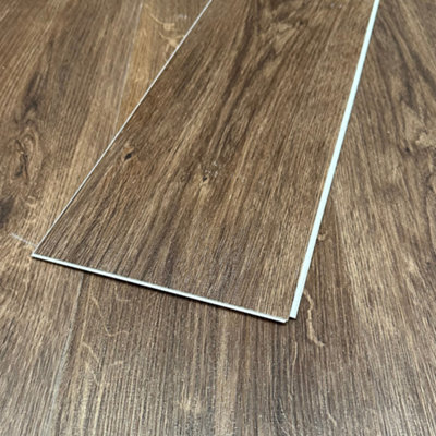 SPC Click Flooring Composite Plank Flooring - Underlay Installed - Dark Walnut Oak - 2.193m2 Pack