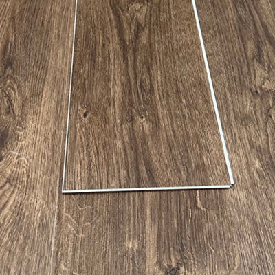 SPC Click Flooring Composite Plank Flooring - Underlay Installed - Dark Walnut Oak - 2.193m2 Pack