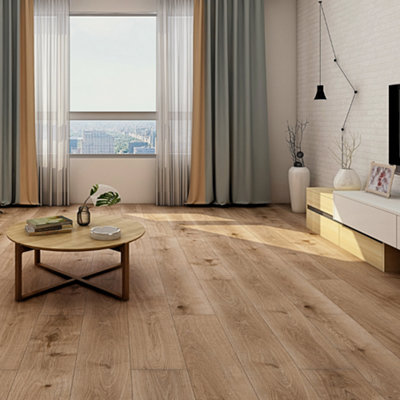 SPC Click Flooring Composite Plank Flooring - Underlay Installed - Golden French Oak Plank Style 2.193m2 Pack